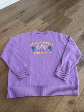 Lilac "Indian Wells Tennis Club" Crewneck Sweater